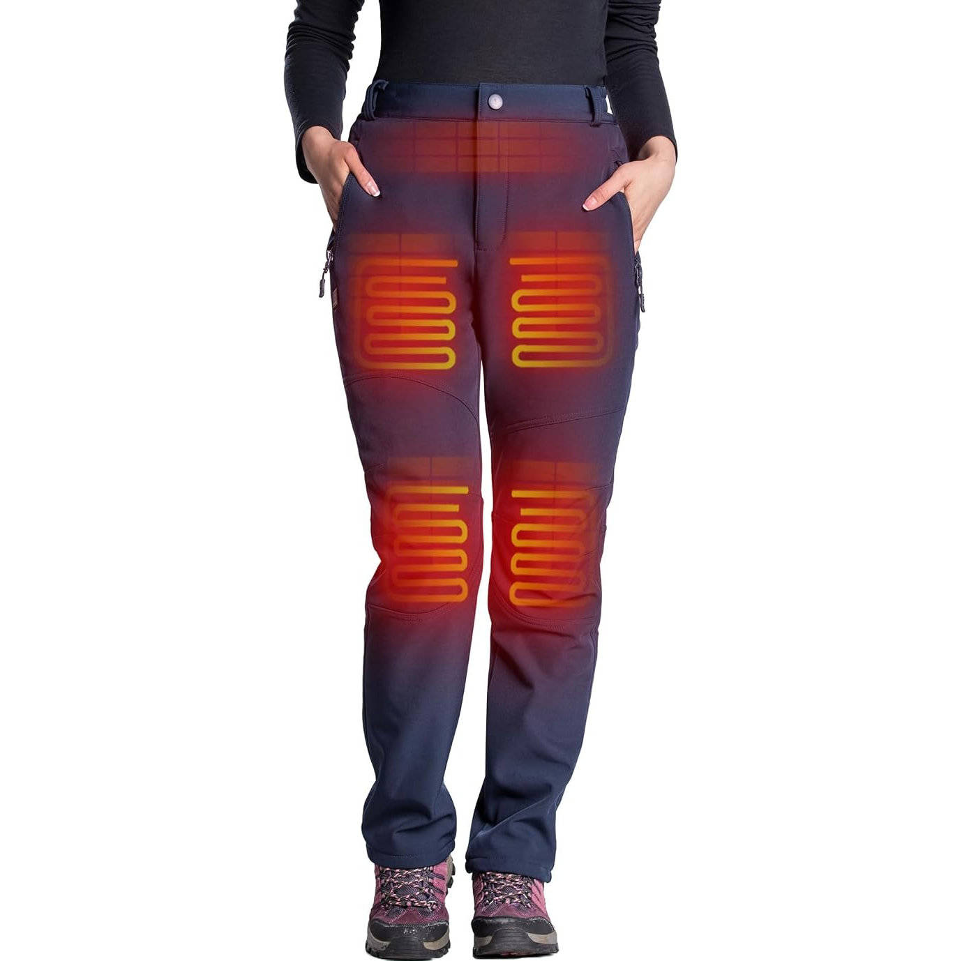 Women's Heated Pants, 12V Battery Powered, Warm Winter Pants for Cold Weather