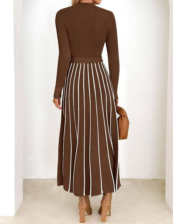 Womens Sweater Maxi Dress, Long Sleeve Fall Dress, Cozy Knit Winter Occasion Wear
