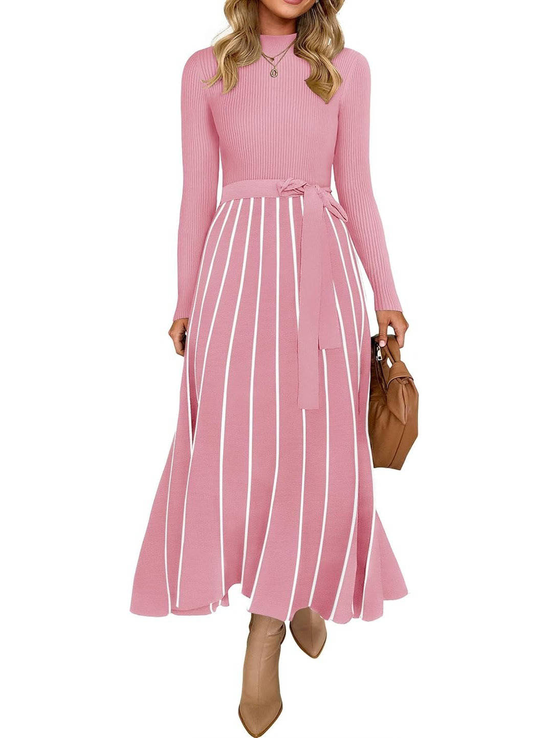 Womens Sweater Maxi Dress, Long Sleeve Fall Dress, Cozy Knit Winter Occasion Wear