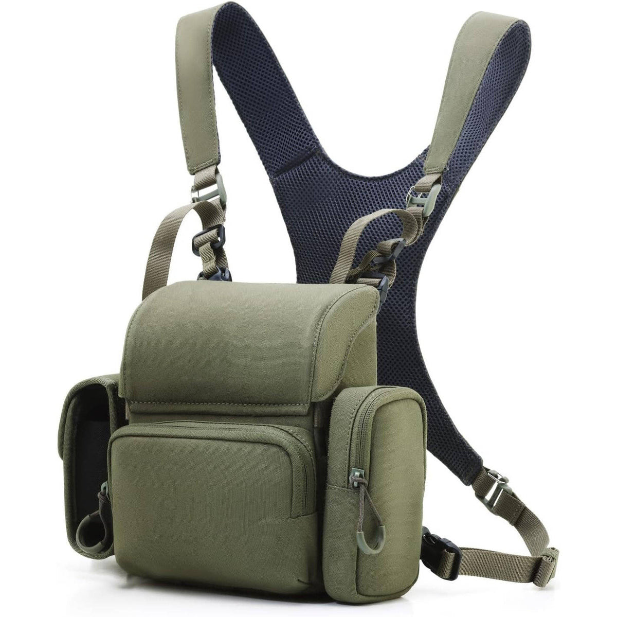 Binocular Harness Chest Pack, Bino Case with Rangefinder Pocket for Hunting Bird Watching and Outdoor Activities