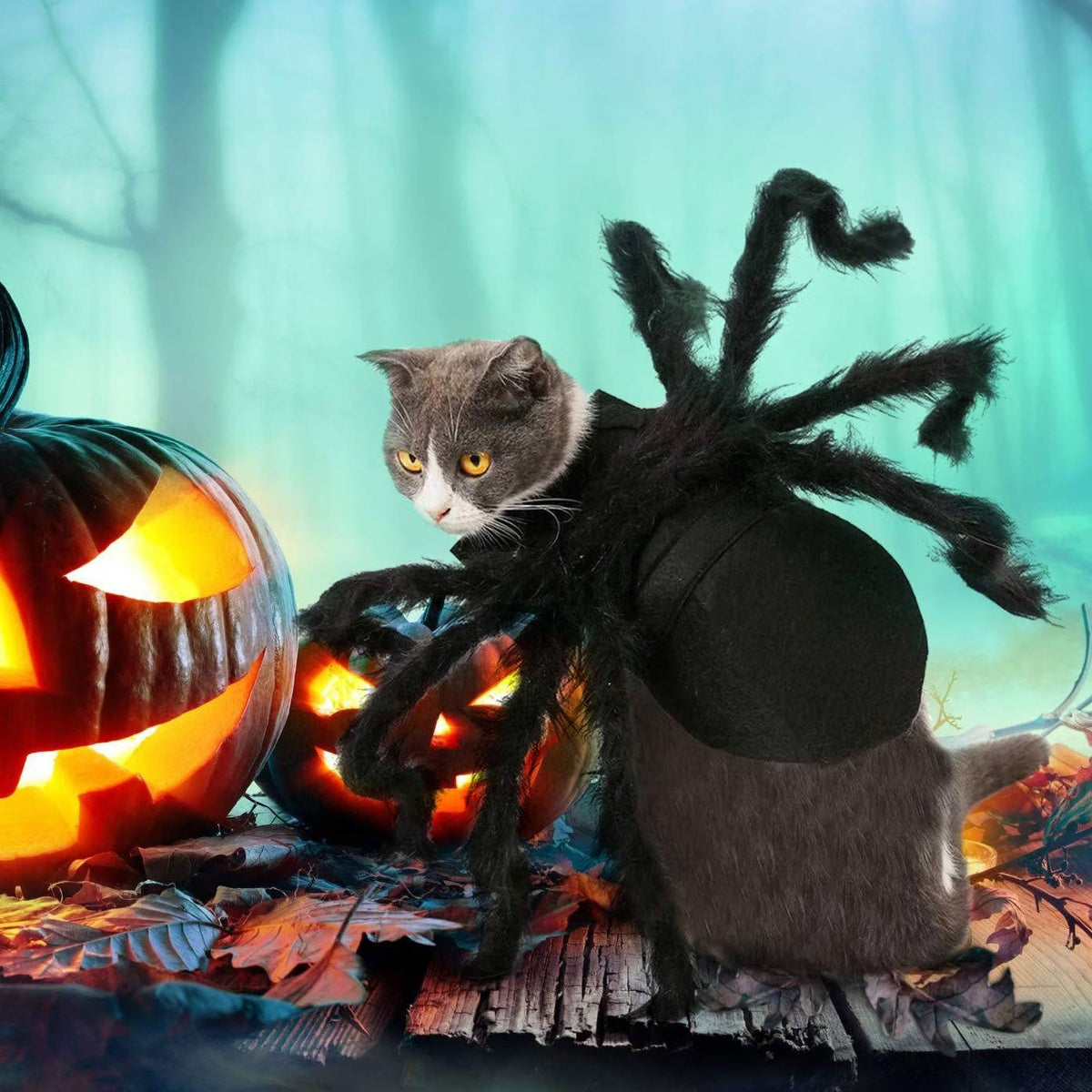 Halloween Spider Costume for Dogs and Cats, Adjustable Velcro Pet Costume for Small and Medium Dogs and Cats