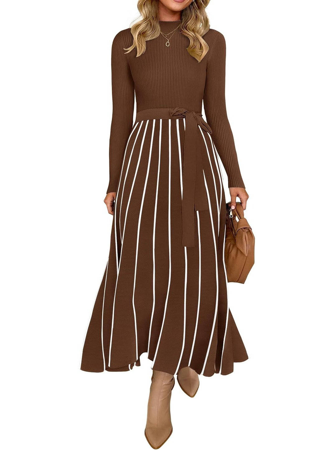 Womens Sweater Maxi Dress, Long Sleeve Fall Dress, Cozy Knit Winter Occasion Wear