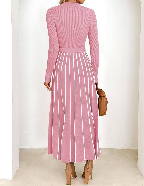 Womens Sweater Maxi Dress, Long Sleeve Fall Dress, Cozy Knit Winter Occasion Wear