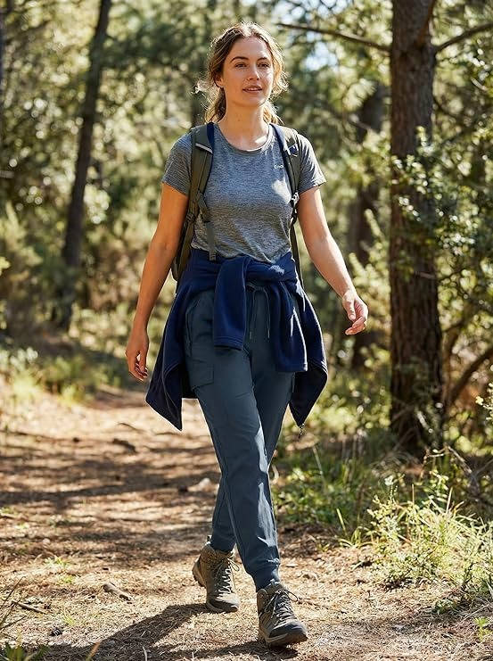 Women's Cargo Joggers, Lightweight Quick Dry Hiking Pants, Athletic Lounge Casual Travel Pants