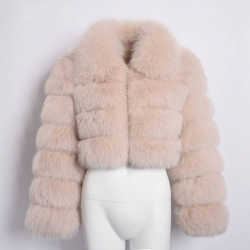 Womens Faux Fur Cropped Jacket, Fluffy Teddy Puffer Coat, Zip Up Warm Winter Jacket