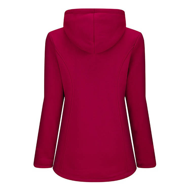 Womens Sherpa Lined Winter Jacket, Hooded Fleece Duffle Coat with Toggle Closure