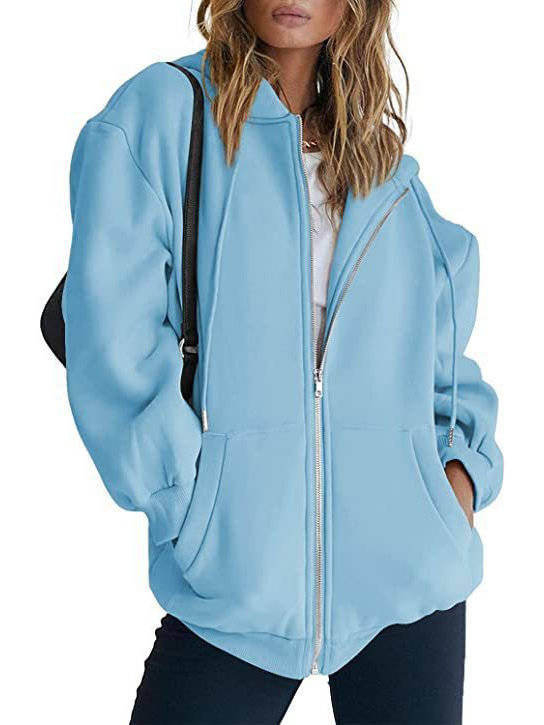 Women's Zip Up Hoodies, 2026 Oversized Sweatshirt, Spring Fall Layering Jacket with Pockets, Casual Track Outfit, Cozy Fleece Winter Clothes