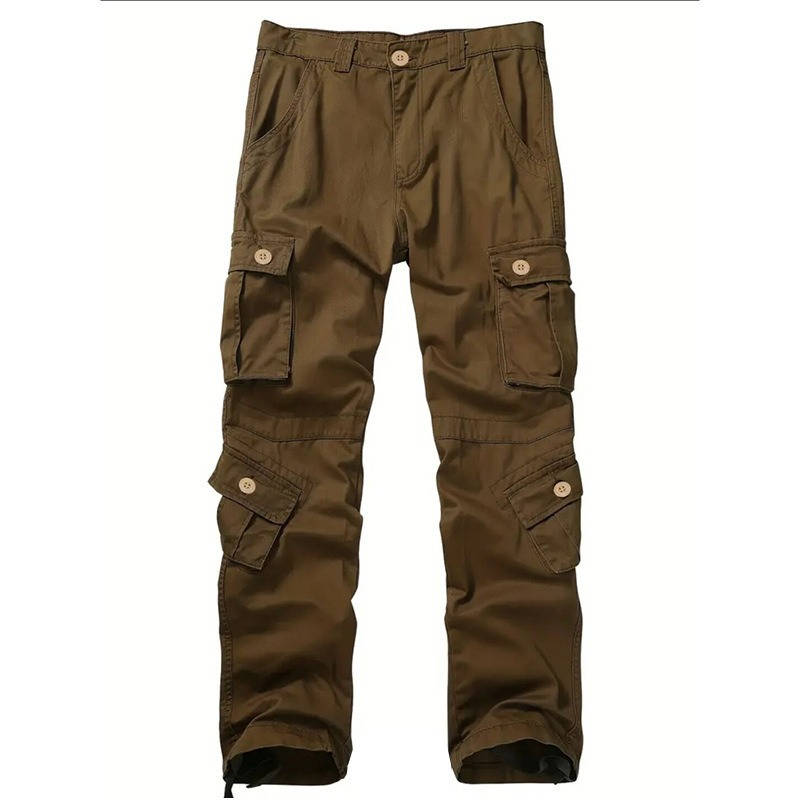 Mens Camouflage Cargo Pants, Cotton Tactical Ripstop Work Pants with  8 Pockets