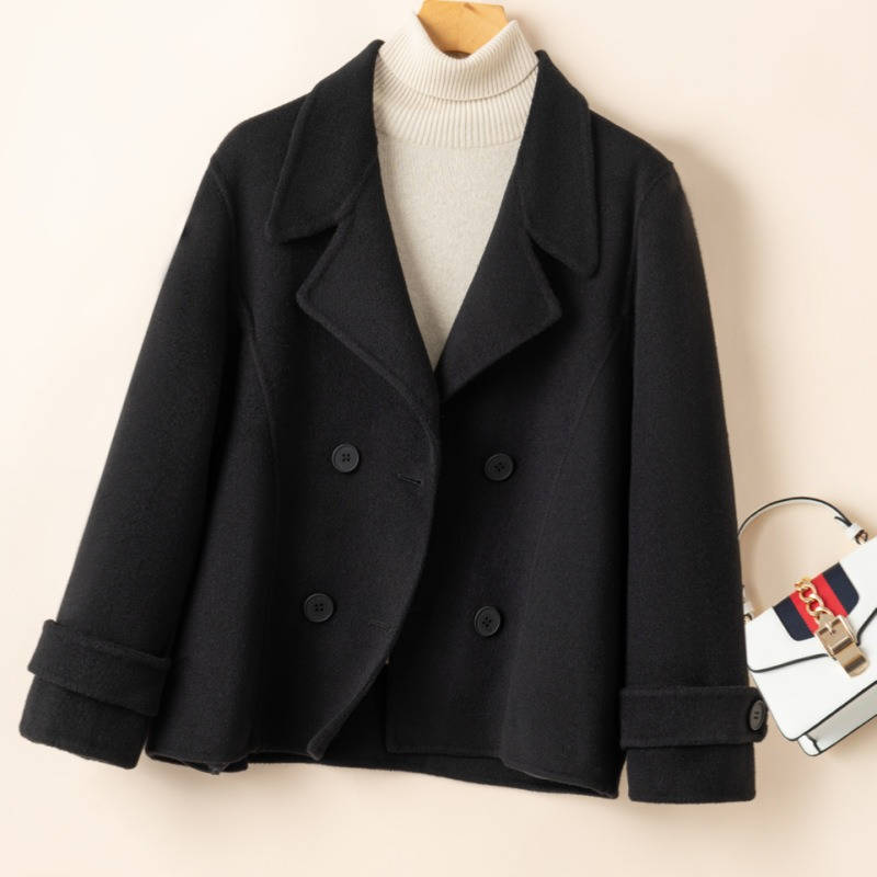 Women's Wool Pea Coat, Classic Winter Jacket, Warm Macaron Wool Outerwear