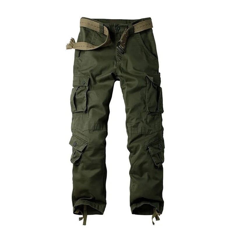 Mens Camouflage Cargo Pants, Cotton Tactical Ripstop Work Pants with  8 Pockets