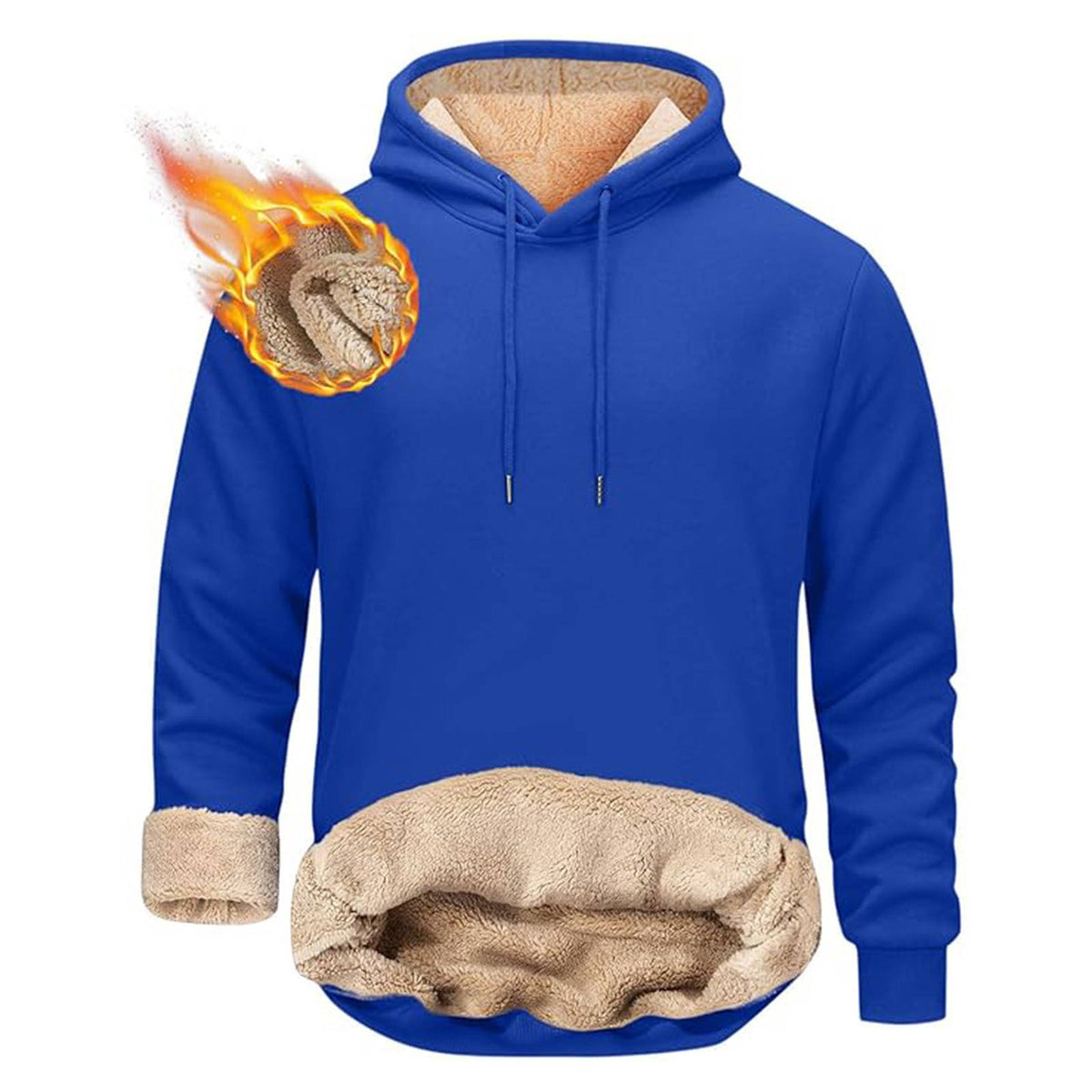 Mens Sherpa Hoodie, Heavyweight Fleece Lined Winter Sweatshirt with Kangaroo Pocket for Cold Weather Warmth