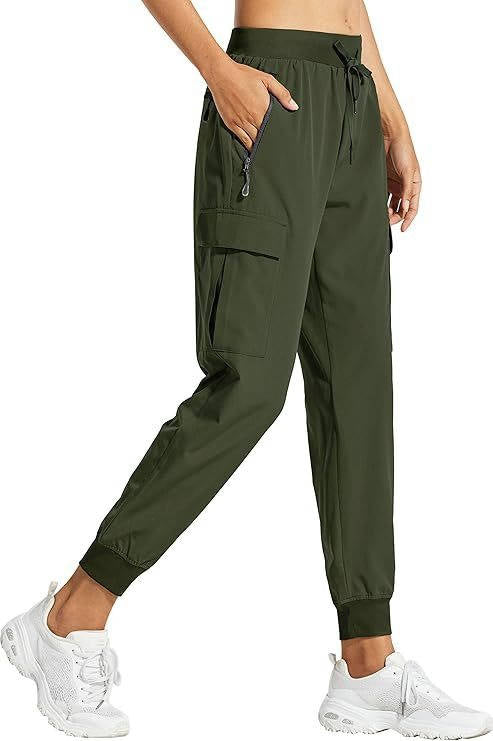 Women's Cargo Joggers, Lightweight Quick Dry Hiking Pants, Athletic Lounge Casual Travel Pants
