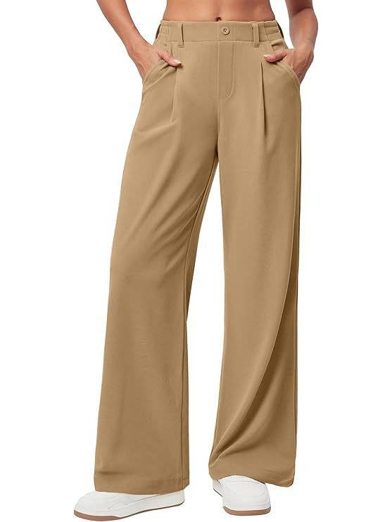 Womens Wide Leg Dress Pants, Business Casual Work Pants for Office Outfits and Professional Wear