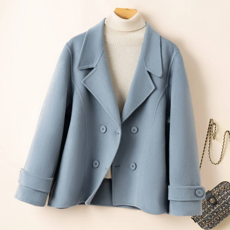 Women's Wool Pea Coat, Classic Winter Jacket, Warm Macaron Wool Outerwear