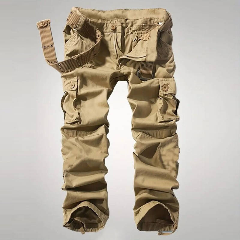 Mens Camouflage Cargo Pants, Cotton Tactical Ripstop Work Pants with  8 Pockets