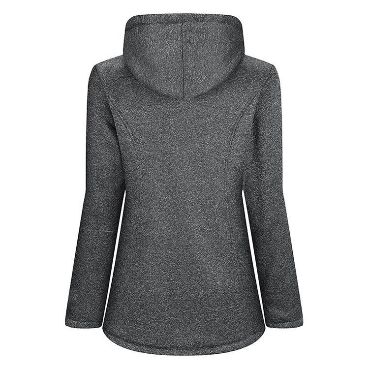 Womens Sherpa Lined Winter Jacket, Hooded Fleece Duffle Coat with Toggle Closure
