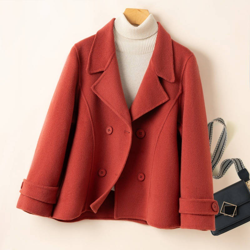 Women's Wool Pea Coat, Classic Winter Jacket, Warm Macaron Wool Outerwear