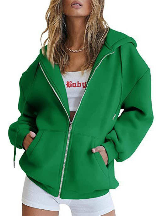 Women's Zip Up Hoodies, 2026 Oversized Sweatshirt, Spring Fall Layering Jacket with Pockets, Casual Track Outfit, Cozy Fleece Winter Clothes