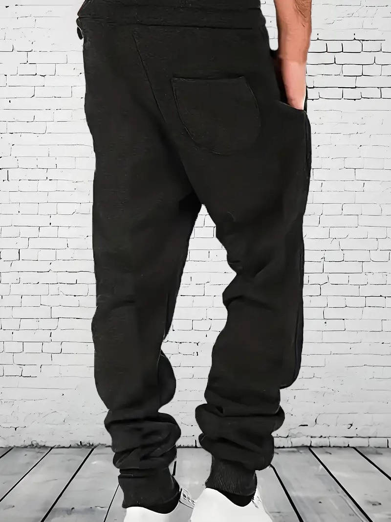 Mens Fleece Lined Joggers, Warm Sweatpants with Zipper Pockets for Winter Casual and Outdoor Wear