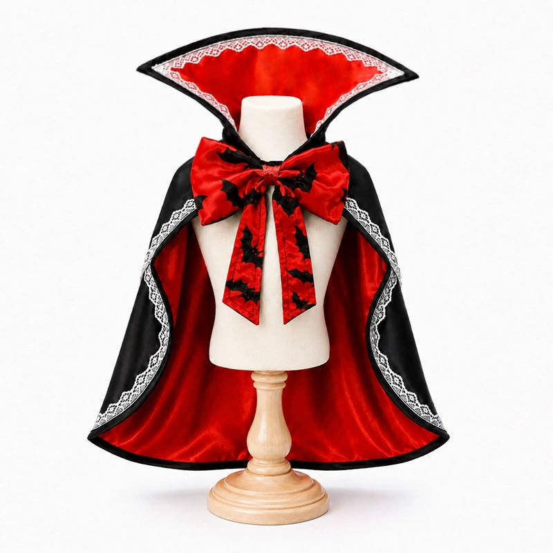 Halloween Vampire Dog Cape, Spooky Pet Costume for Dogs and Halloween Parties