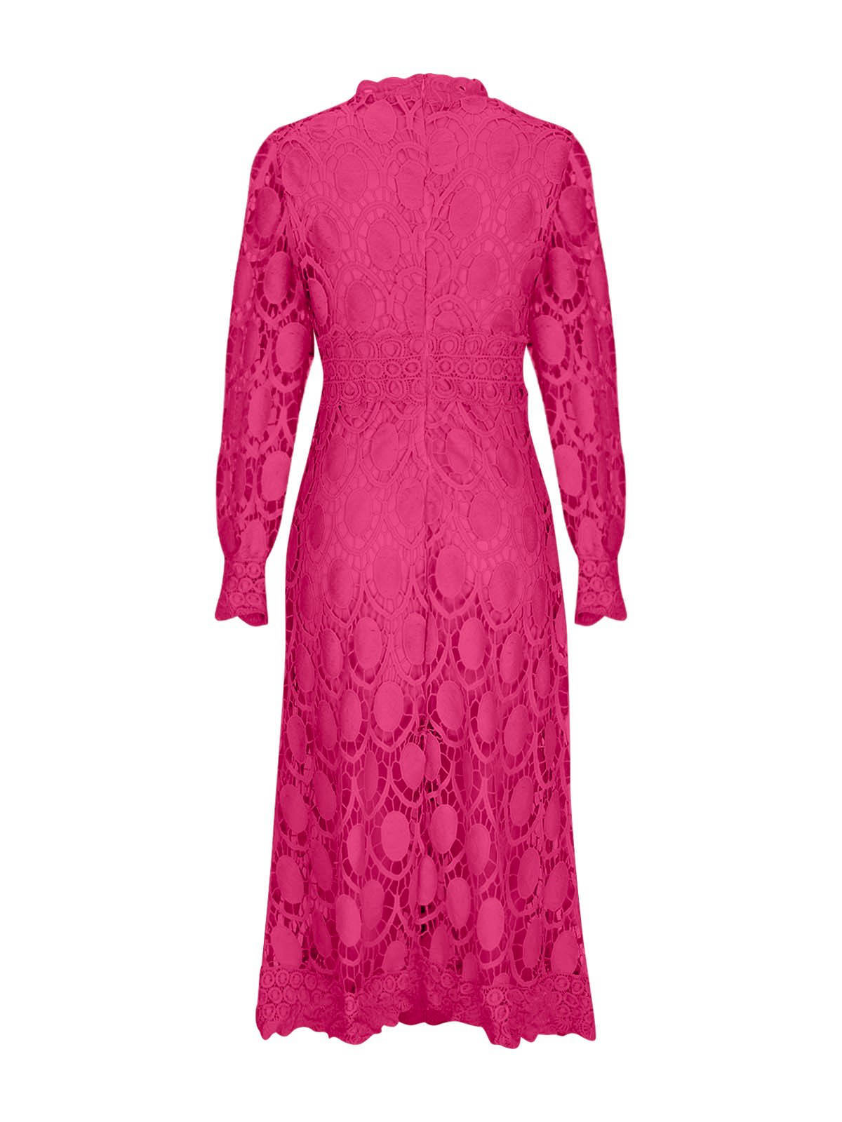 Womens Camille Openwork Midi Dress, Elegant Cutout Knit Dress, Stylish Casual Occasion Wear