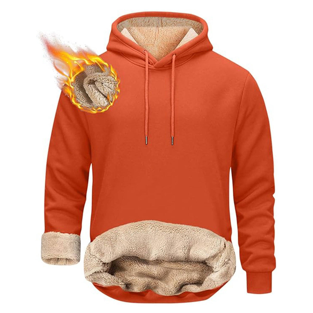 Mens Sherpa Hoodie, Heavyweight Fleece Lined Winter Sweatshirt with Kangaroo Pocket for Cold Weather Warmth