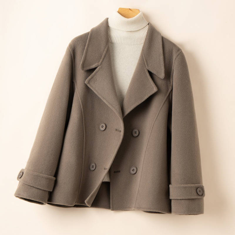 Women's Wool Pea Coat, Classic Winter Jacket, Warm Macaron Wool Outerwear