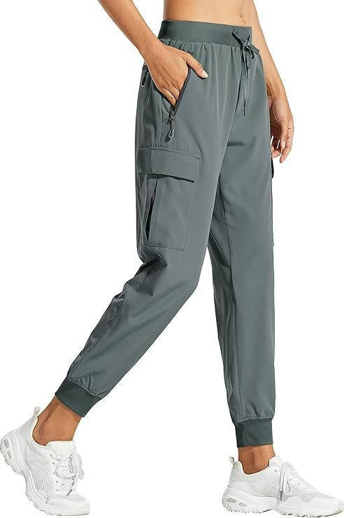 Women's Cargo Joggers, Lightweight Quick Dry Hiking Pants, Athletic Lounge Casual Travel Pants