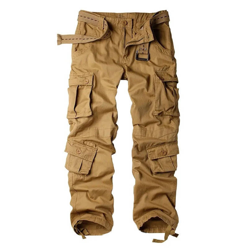 Mens Camouflage Cargo Pants, Cotton Tactical Ripstop Work Pants with  8 Pockets