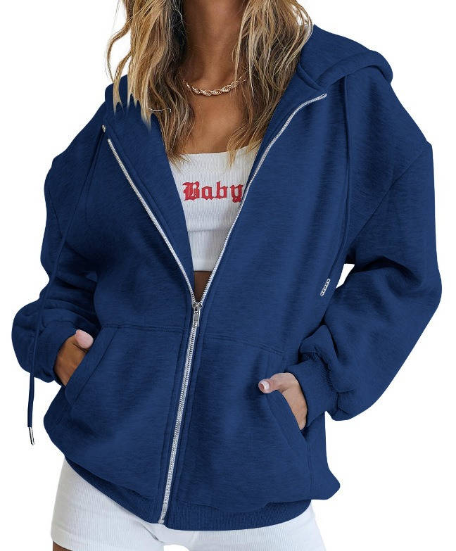 Women's Zip Up Hoodies, 2026 Oversized Sweatshirt, Spring Fall Layering Jacket with Pockets, Casual Track Outfit, Cozy Fleece Winter Clothes
