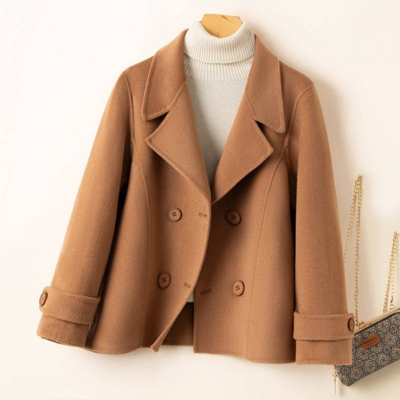 Women's Wool Pea Coat, Classic Winter Jacket, Warm Macaron Wool Outerwear