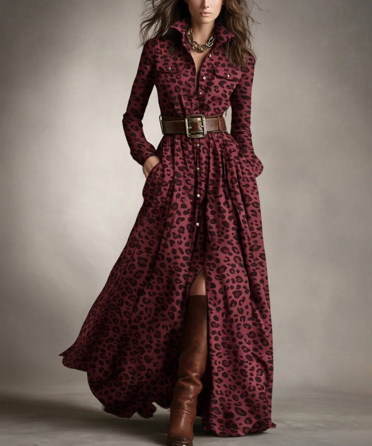 Women's Shirt Dress, Classic Button Up, Belted Waist, Elegant Casual Dress