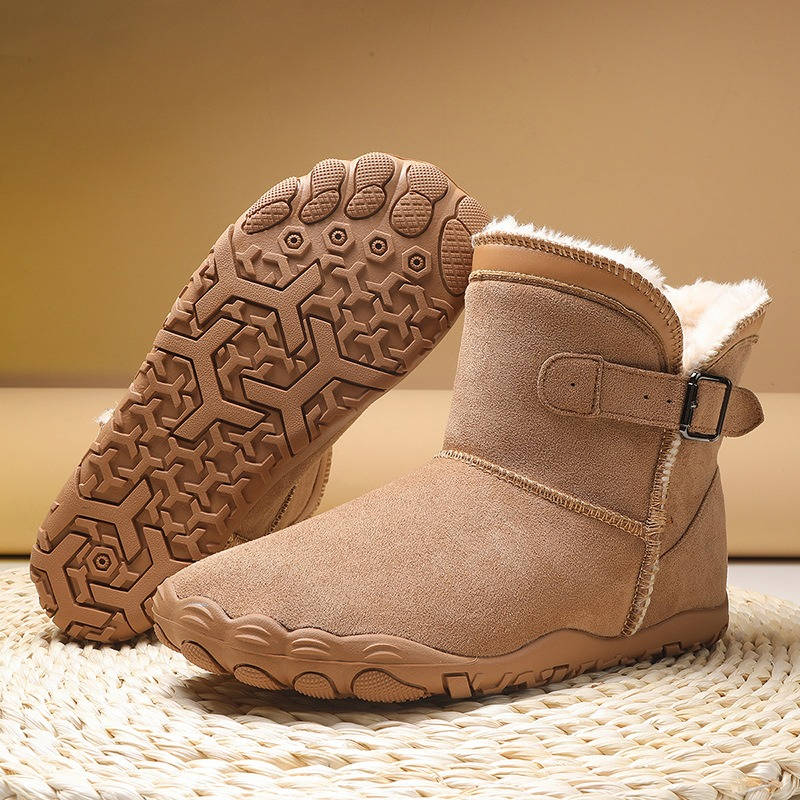 Winter Barefoot Boots, Waterproof Fur Lined Snow Boots with Wide Toe Box and Zero Drop Non Slip Sole for Men and Women