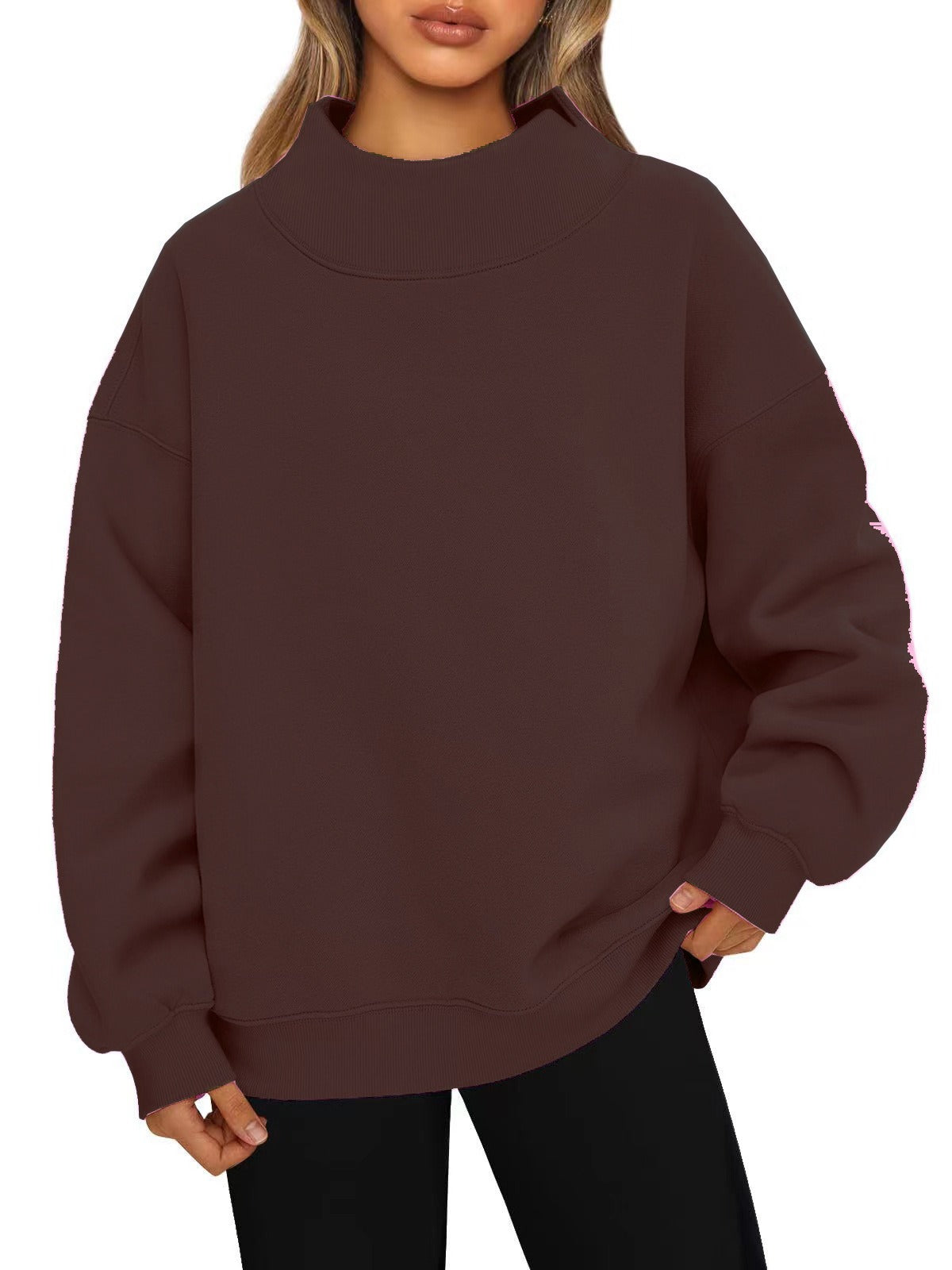 Women's Mock Neck Sweatshirt, Oversized Pullover, Long Sleeve Soft Fleece Fall Outfit for Travel, Work, Lounge and Daily Wear 2026