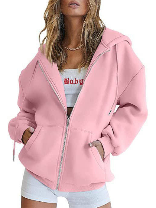 Women's Zip Up Hoodies, 2026 Oversized Sweatshirt, Spring Fall Layering Jacket with Pockets, Casual Track Outfit, Cozy Fleece Winter Clothes