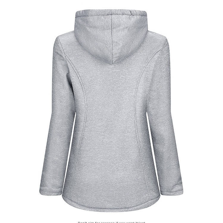 Womens Sherpa Lined Winter Jacket, Hooded Fleece Duffle Coat with Toggle Closure