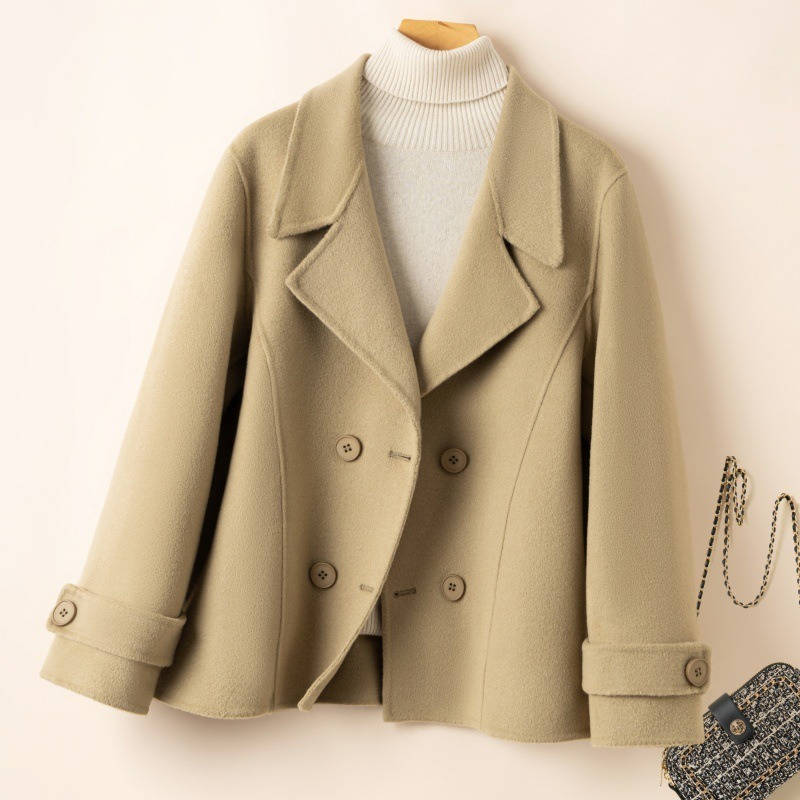 Women's Wool Pea Coat, Classic Winter Jacket, Warm Macaron Wool Outerwear