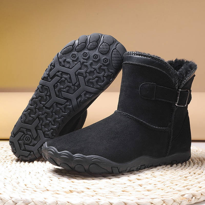 Winter Barefoot Boots, Waterproof Fur Lined Snow Boots with Wide Toe Box and Zero Drop Non Slip Sole for Men and Women