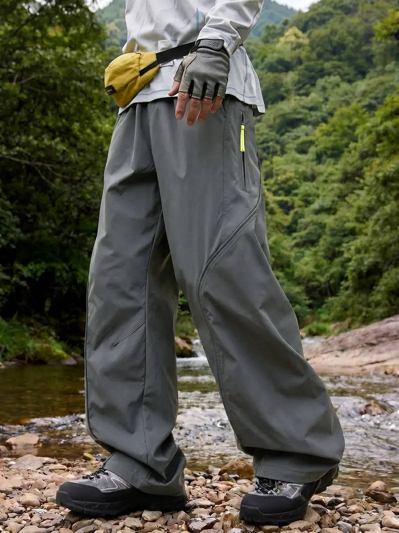 Unisex Water Resistant Cargo Pants, Lightweight Breathable Hiking Pants, Expandable Straight Fit Outdoor Trousers
