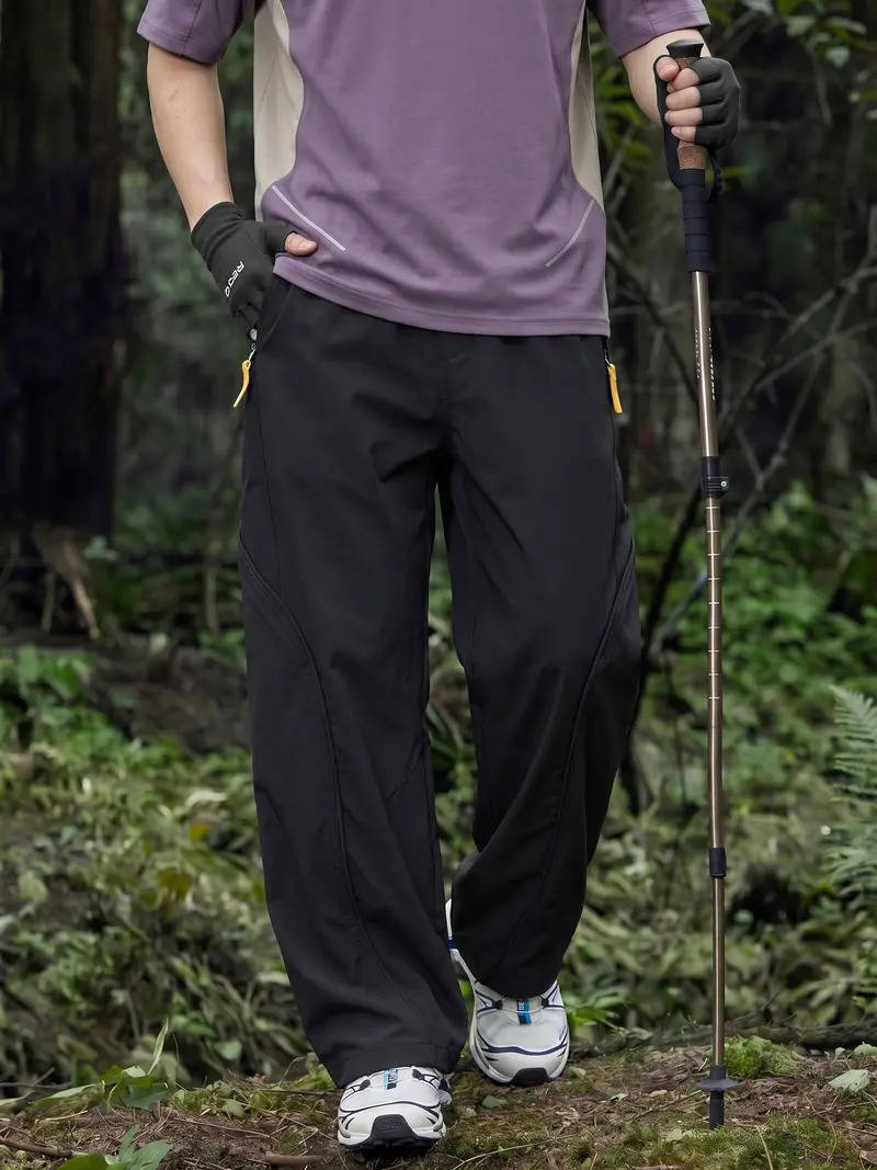 Unisex Water Resistant Cargo Pants, Lightweight Breathable Hiking Pants, Expandable Straight Fit Outdoor Trousers
