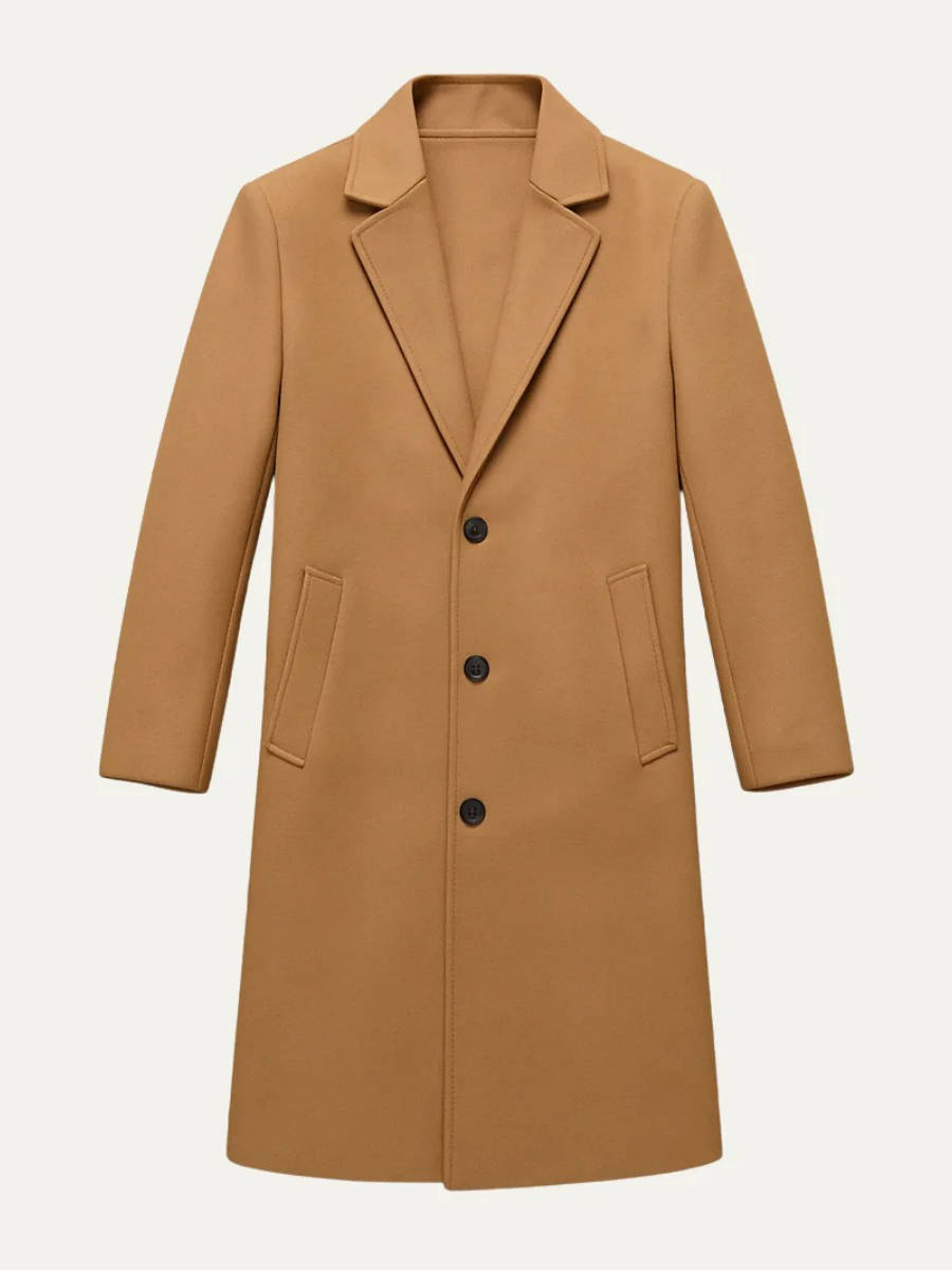 Men's Wool Overcoat, Classic Elegant Winter Coat, Warm Formal Outerwear