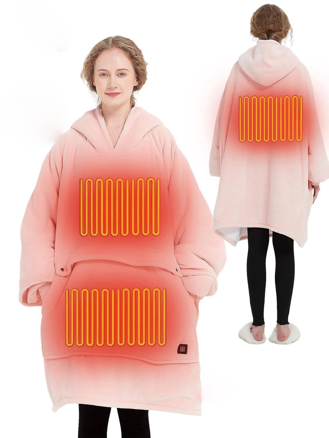 Wearable Heated Blanket, Cordless Oversized Heated Hoodie Sweatshirt for Cozy Cold Weather Comfort
