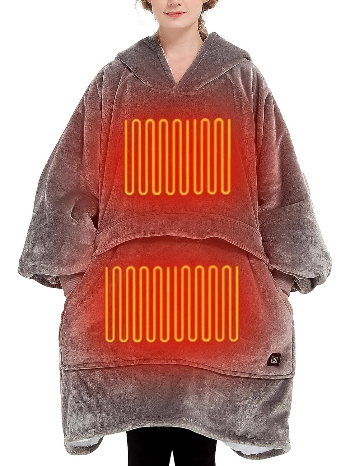 Wearable Heated Blanket, Cordless Oversized Heated Hoodie Sweatshirt for Cozy Cold Weather Comfort