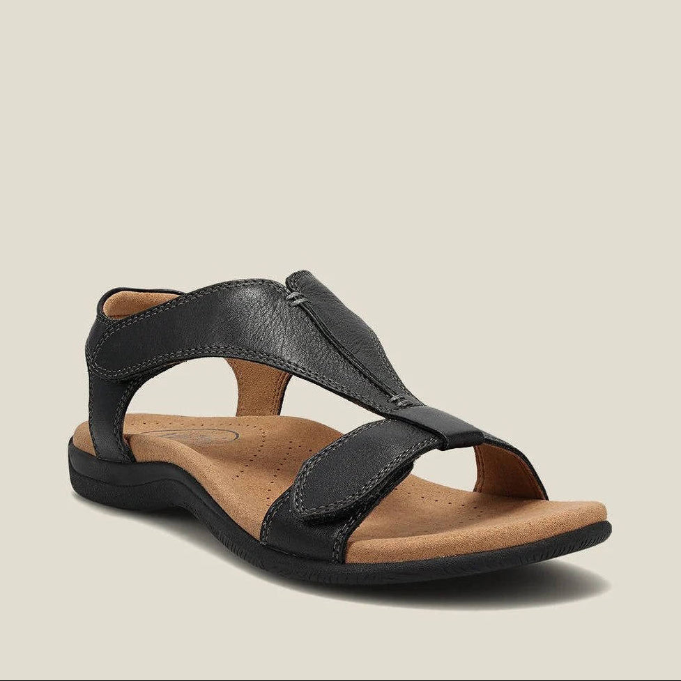 Womens Vegan Leather Sandals, Comfort Sandals for Walking and Daily Use