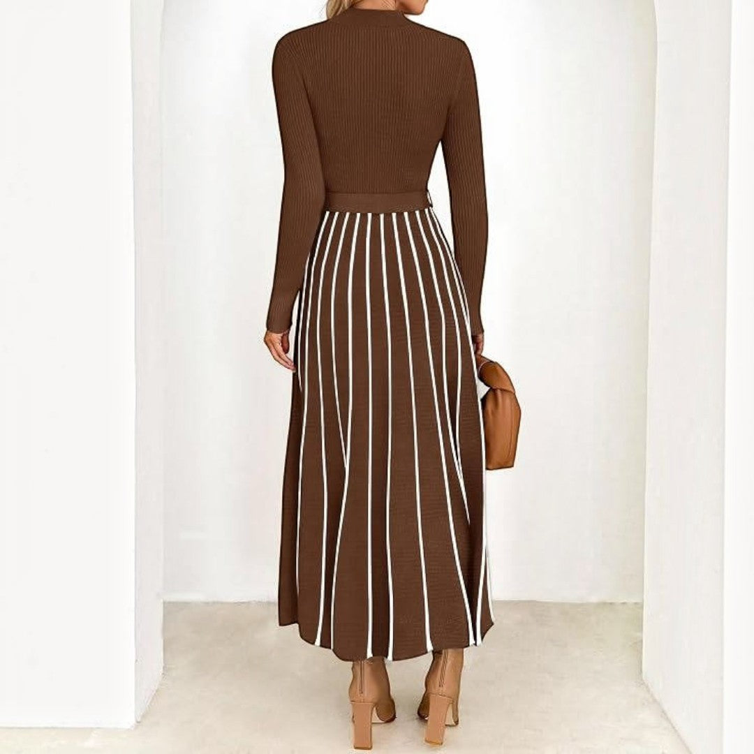 Womens Sweater Maxi Dress, Long Sleeve Fall Dress, Cozy Knit Winter Occasion Wear