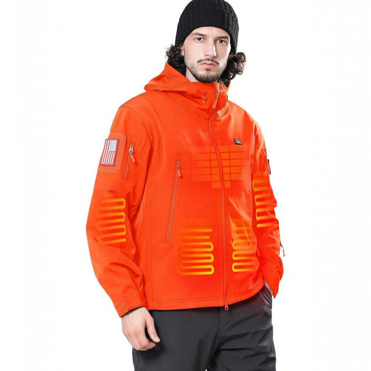 Heated Jacket for Men, 12V Battery Powered Electric Heated Coat for Outdoor Winter Use