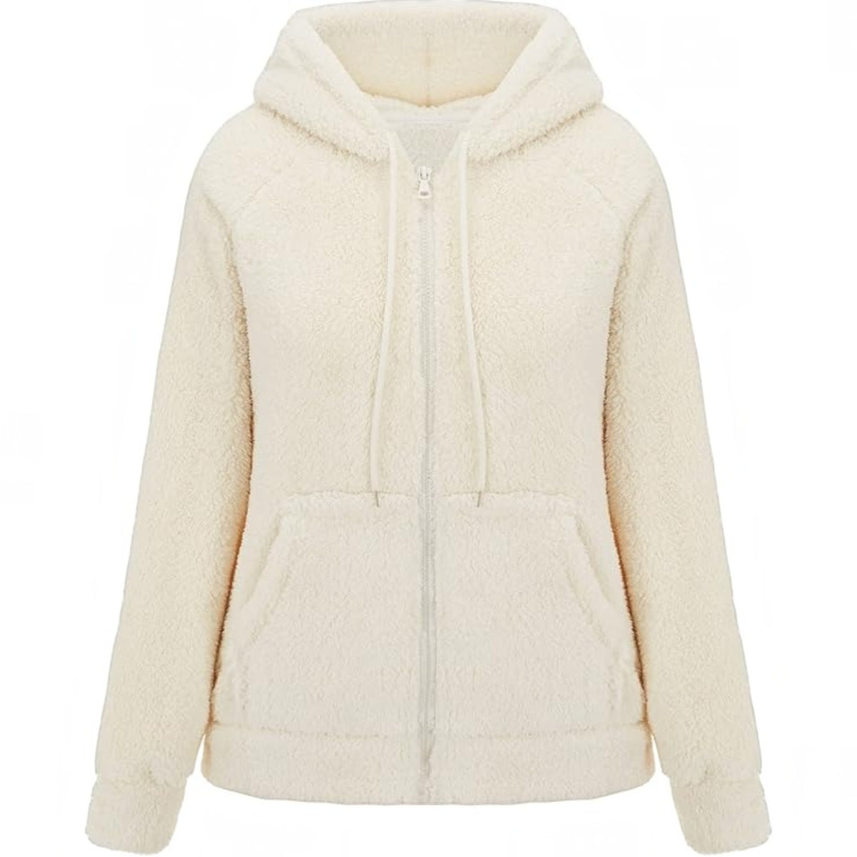 Womens Sherpa Faux Fur Jacket, Hooded Fleece Short Coat, Warm Winter Outerwear
