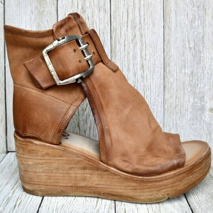 Leather Comfort Sandals, Wedge Sandals for Everyday Wear and Casual Style