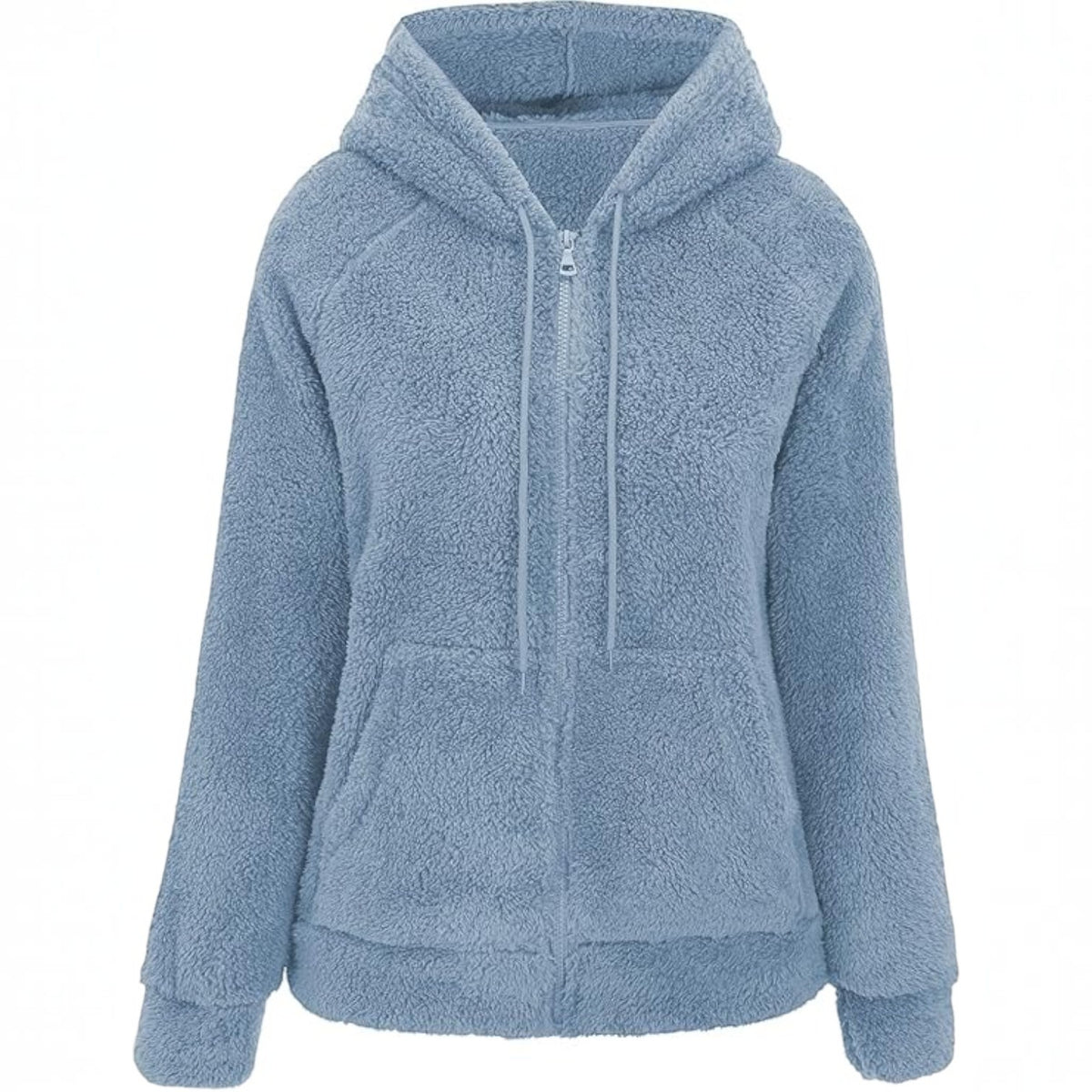 Womens Sherpa Faux Fur Jacket, Hooded Fleece Short Coat, Warm Winter Outerwear