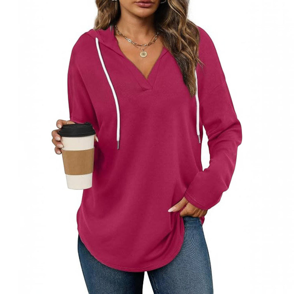 Womens Oversized Hoodie, Long Sleeve Loose Fit Pullover Sweatshirt Top